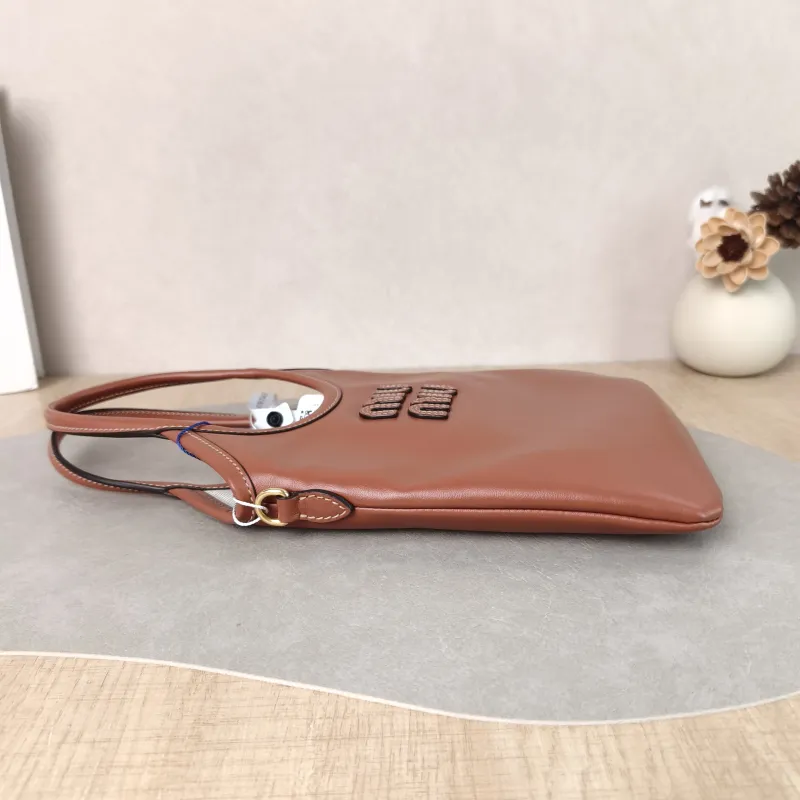 Miumiu Shoulder Bag IVY Tote Shopping Tote Caramel Calfskin Mini 20*24 — detail view 6 of 10