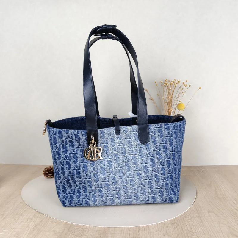 DIOR Top Handle Bag TOUJOURS Blue Medium28.5 × 17 × 21.5 cm