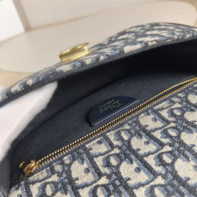 DIOR Shoulder Bag Médaillon Blue Canvas Small 21 × 5.5 × 12 cm — detail view 9 of 13