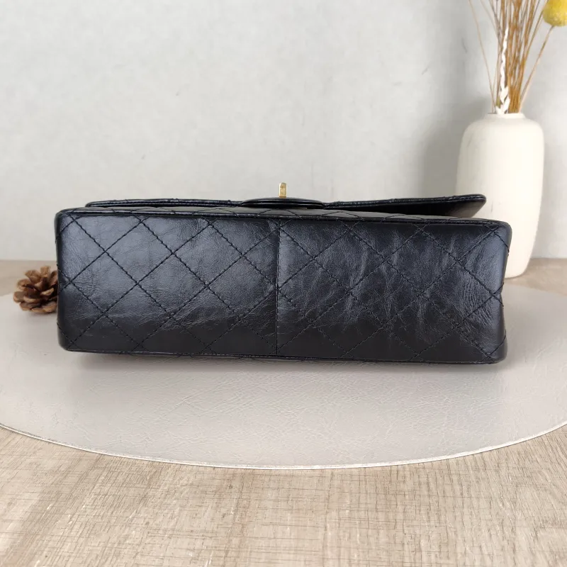 Chanel Shoulder Bag 2.55 Black Calfskin Medium 28 × 7.5 × 19.5 cm — cover view 4 of 5