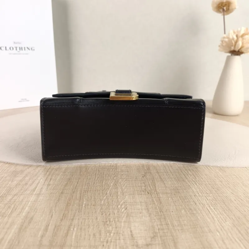 BALENCIAGA Crossbody Bag Hourglass Hourglass Bag Black Calfskin XS 19 × 8 × 13 cm — cover view 3 of 5