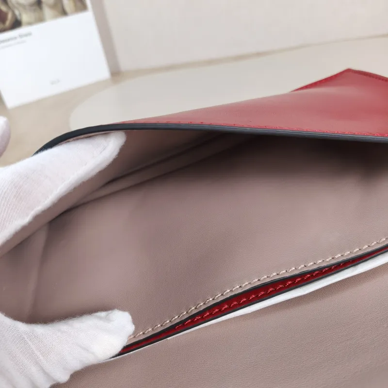 Valentino Clutch Clutch Red Calfskin One Size 28 × 3 × 17 cm — detail view 3 of 10