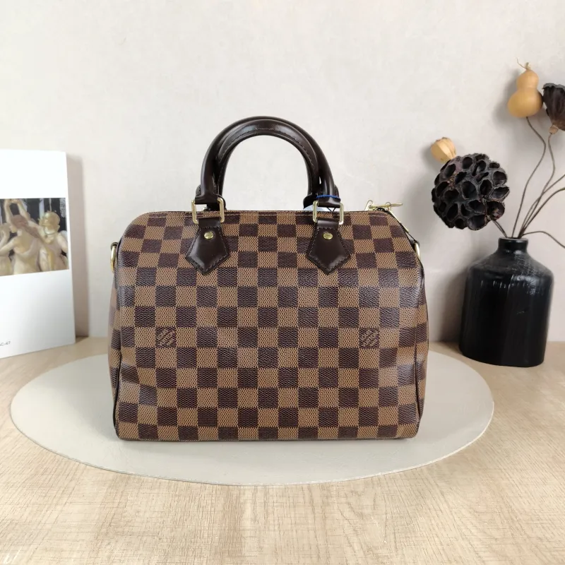 Louis Vuitton Top Handle Bag Speedy25 Shoulder Strap Edition- PVC Medium 25 × 15 × 19 cm