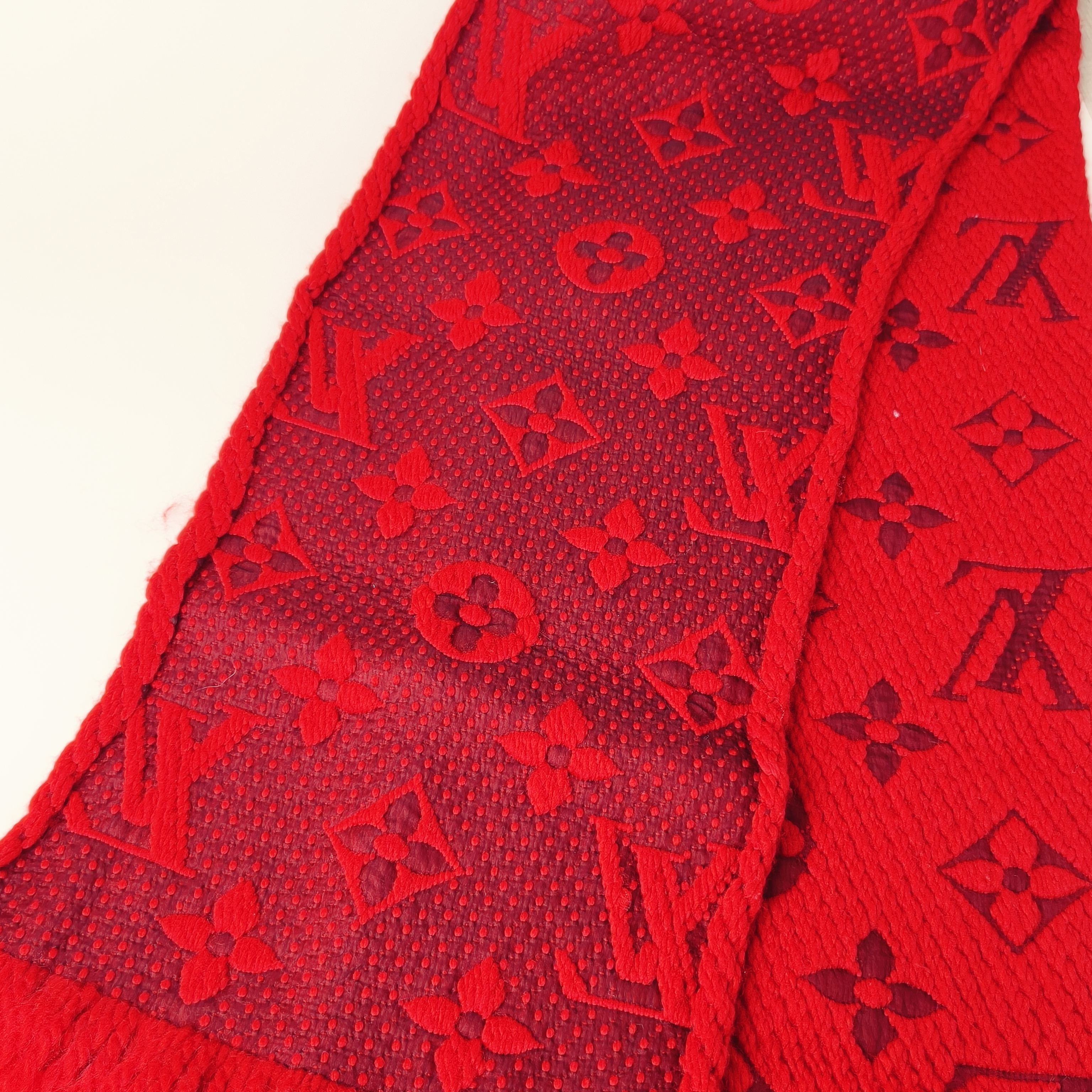 Louis Vuitton Scarf Scarf Red Wool · Silk One Size30*160cm — cover view 6 of 7