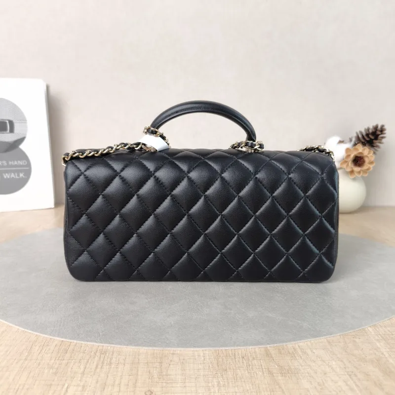 Chanel Crossbody Bag CF Crossbody Bag Black Lambskin Medium25.5 × 6 × 12.5 cm — cover view 5 of 6