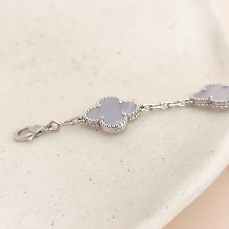 Van Cleef & Arpels Bracelet Alhambra Alhambra Collection Five-Motif Bracelet 18KW hite Gold Vintage Small17cm — cover view 9 of 10