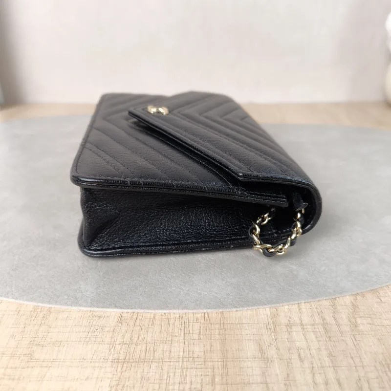Chanel Crossbody Bag Classic Flap WOC CF WOCWOC Bag Black Calfskinmini19.2 × 3.5 × 12.3 cm — detail view 11 of 12