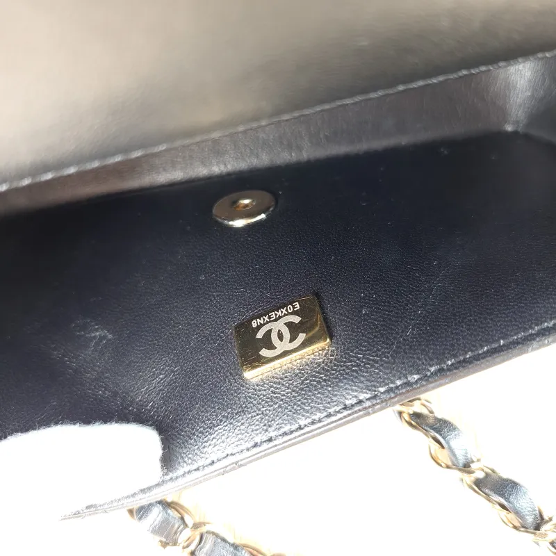 Chanel Crossbody Bag Classic Flap Large Mini CF Mini Black SL ambskin mini 20 × 6 × 12 cm — detail view 7 of 12