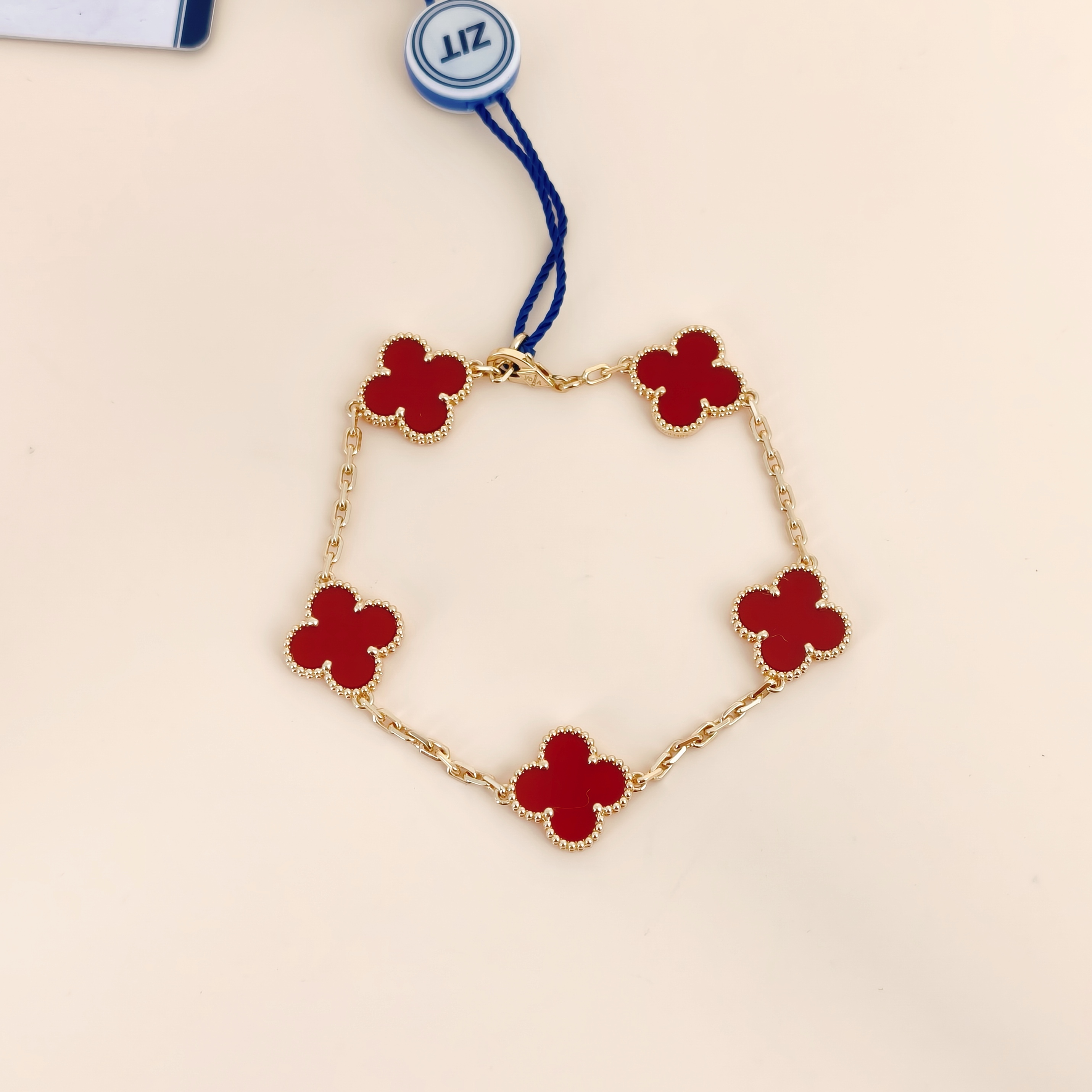 Van Cleef & Arpels Bracelet Alhambra Alhambra Collection Five-Motif Bracelet 18KY ellow Gold Vintage Small19cm