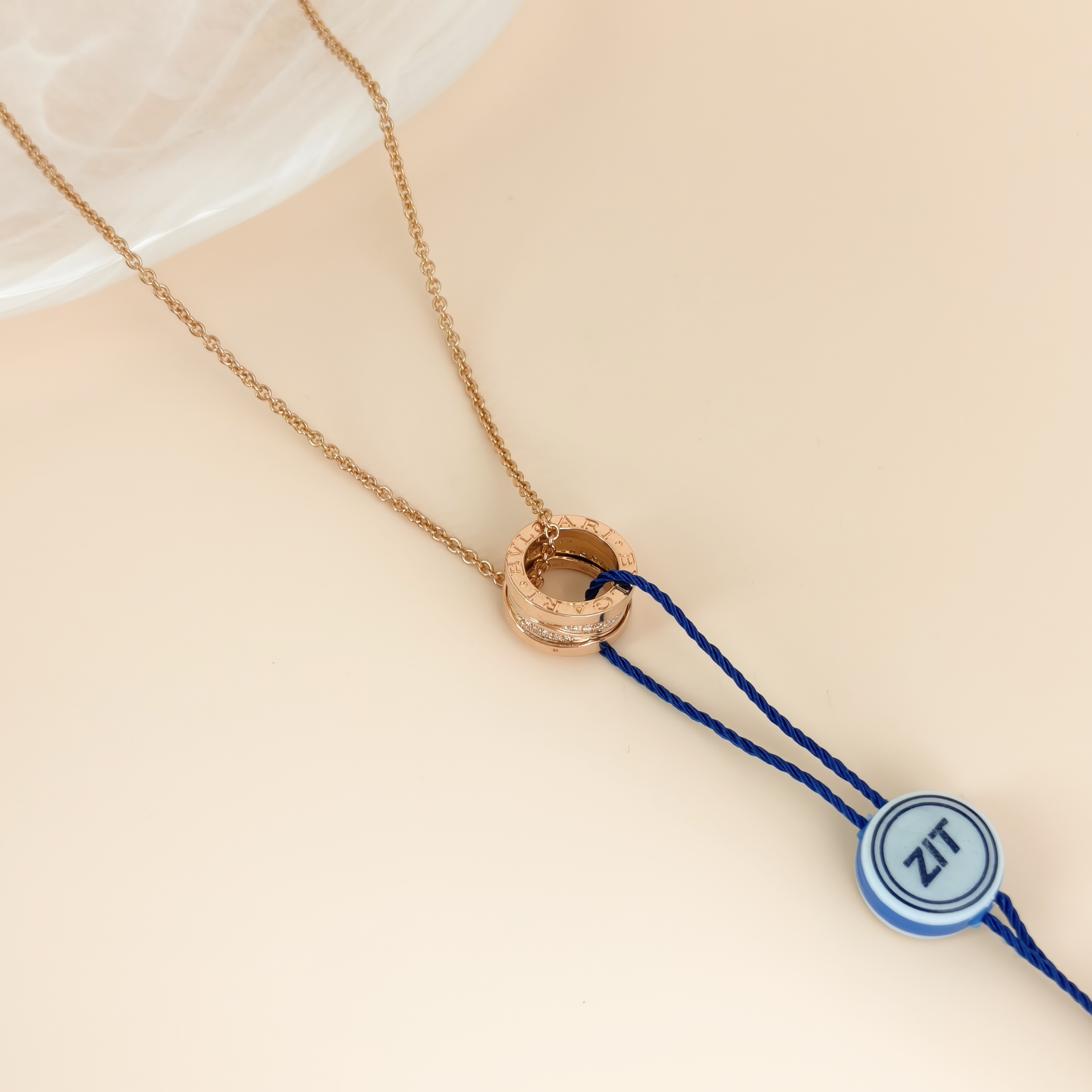 Bvlgari Necklace B.zero1Collection Pavé Diamond Rose Gold Diamond18KR ose Gold15㎜ 38-45㎝ — cover view 9 of 9