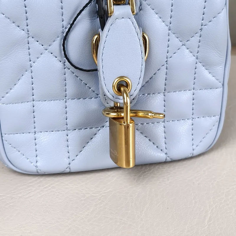 DIOR Shoulder Bag Groove 20 Top Handle Bag Blue Calfskin Small 20.5 × 12 × 13.5 cm — detail view 12 of 12