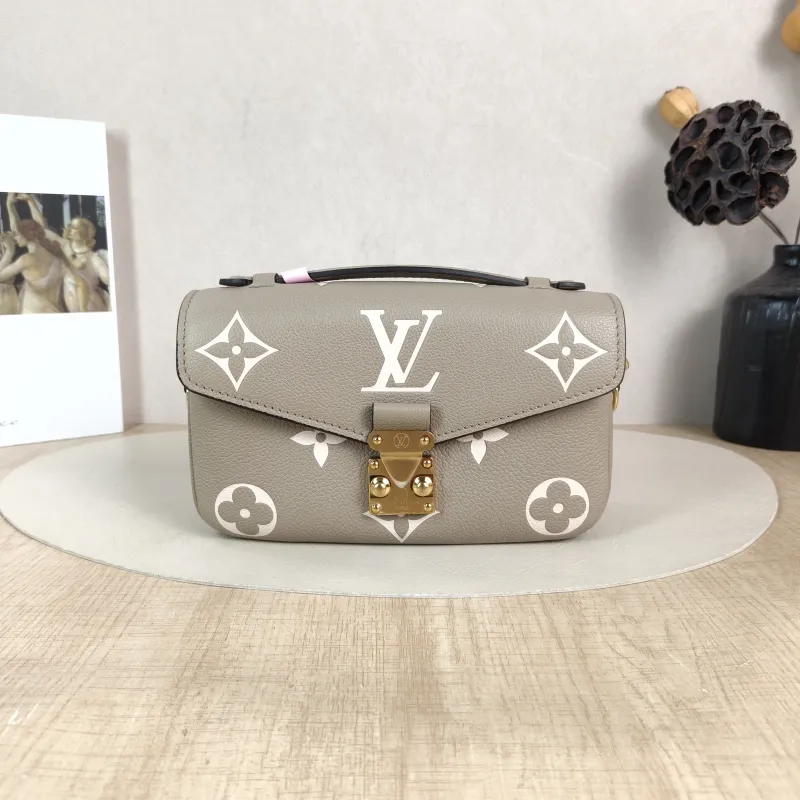 Louis Vuitton Crossbody Bag Pochette Métis East West Monogram Empreinte Embossed Calfskin Small 21.5 × 6 × 13.5 cm