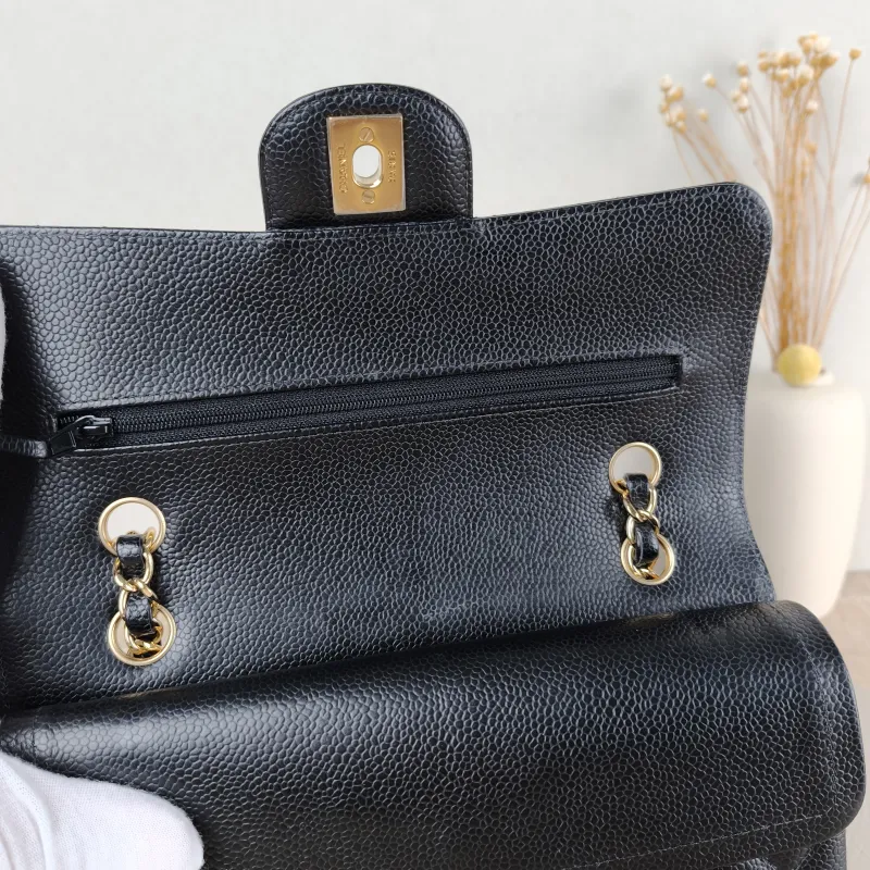 Chanel Crossbody Bag Classic Flap CF Black Grained Calfskin Small 23 × 6 × 14.5 cm — detail view 7 of 11
