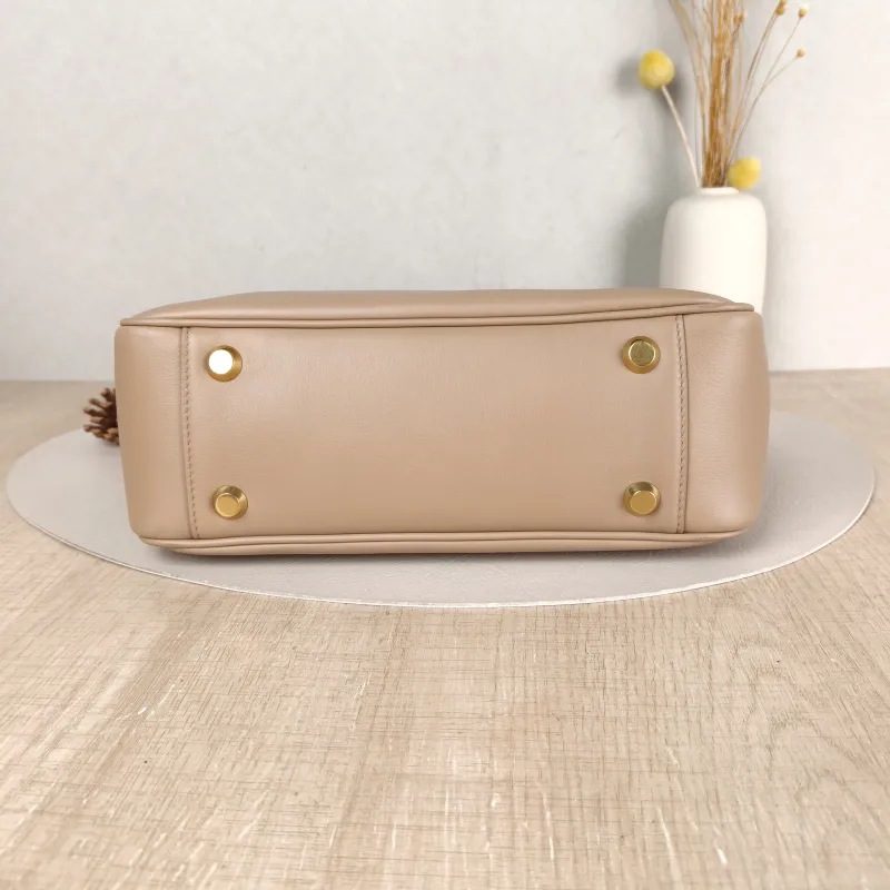 BALENCIAGA Crossbody Bag bel Crossbody Bag Taupe Calfskin One Size 27 × 9 × 28 cm — cover view 4 of 5