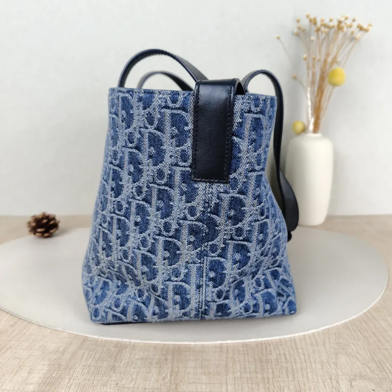 DIOR Top Handle Bag TOUJOURS Blue Medium28.5 × 17 × 21.5 cm — detail view 8 of 12
