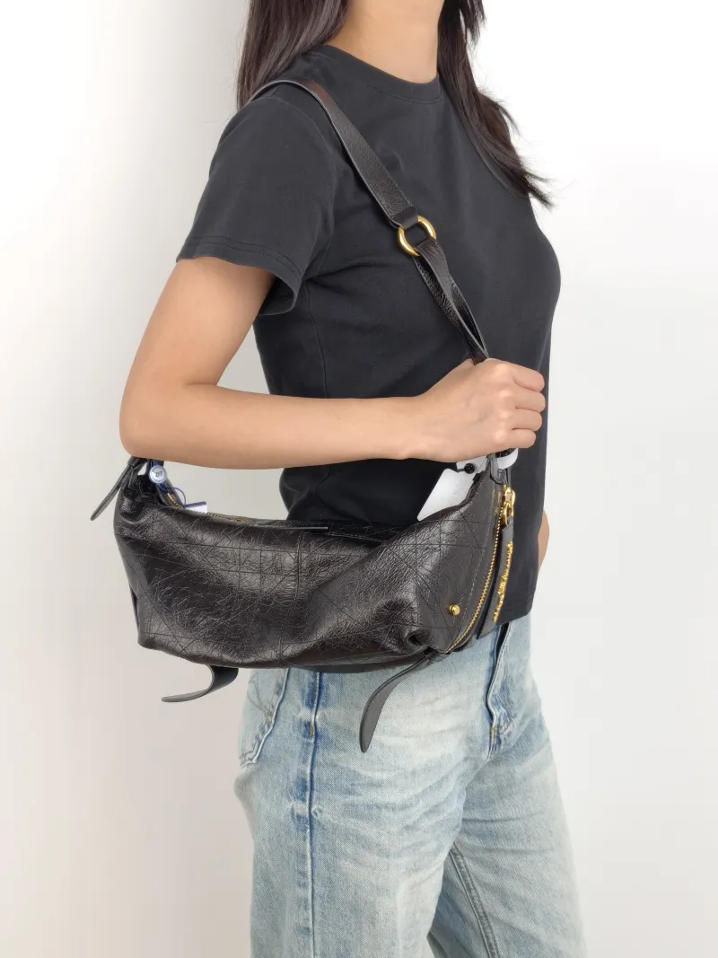 DIOR Shoulder Bag D-Journey Shoulder Bag Hobo Black Calfskin Medium 33 × 15 × 16 cm — on-model view 3 of 3
