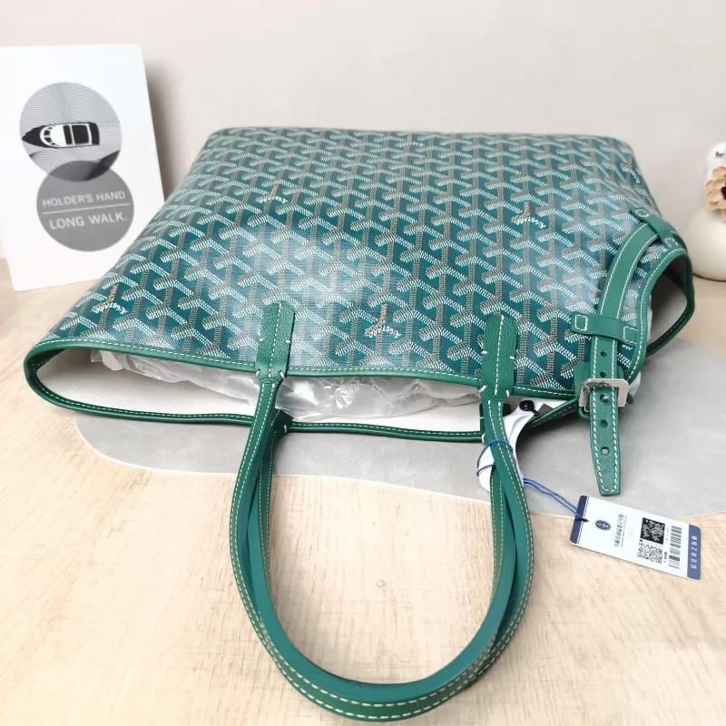 GOYARD Shoulder Bag Chien Gris Tote Bag Green PVC One Size 33.5 × 15 × 27 cm — detail view 4 of 13