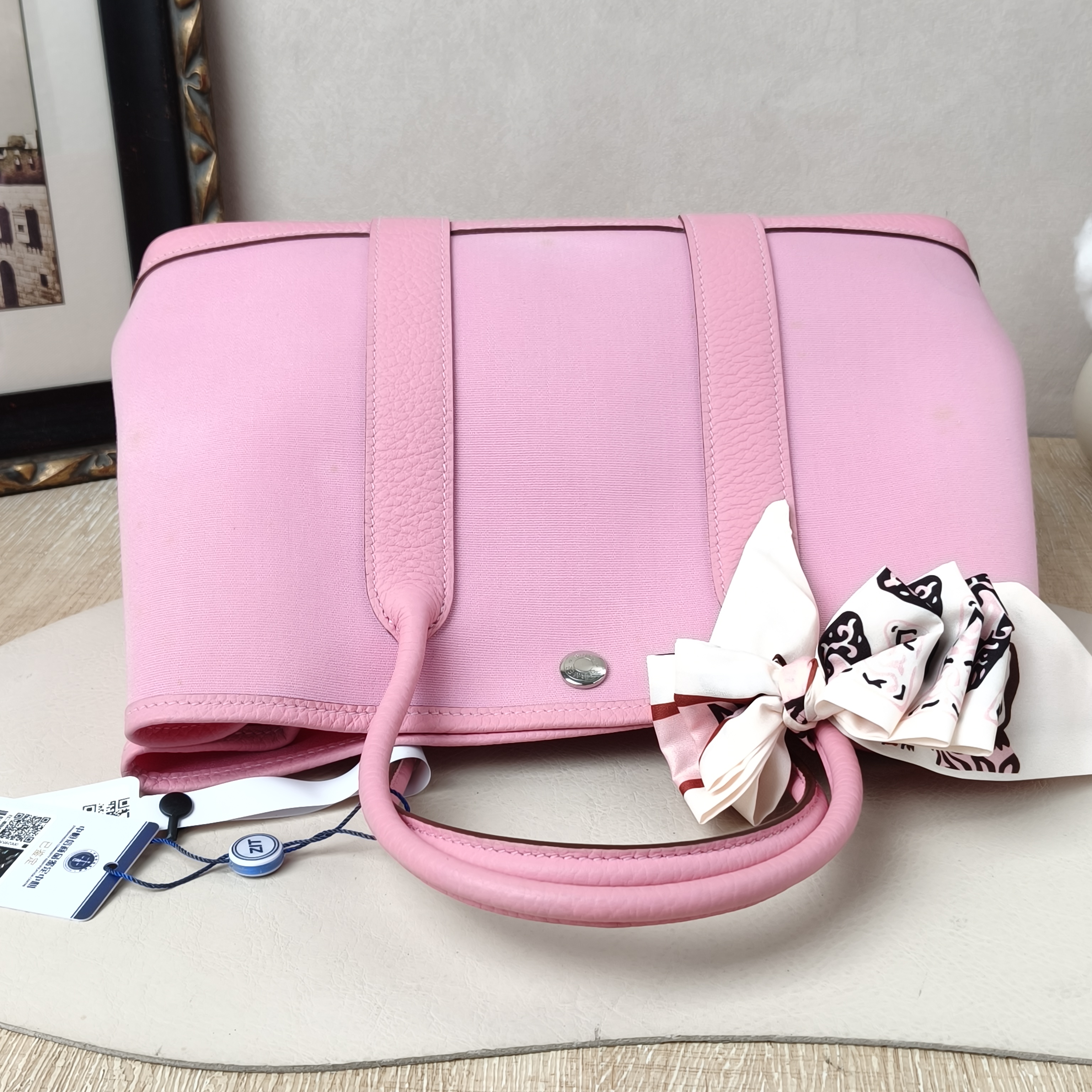 Hermès Garden Party 30Pink Canvas Y · 30 × 13 × 21 cm — cover view 3 of 9