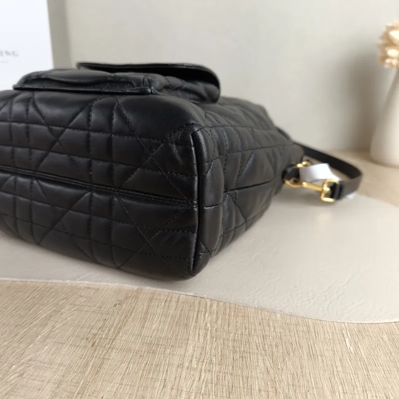 DIOR Crossbody Bag Caro Bucket Bag Black Lambskin Small 20 × 9 × 24 cm — detail view 4 of 11