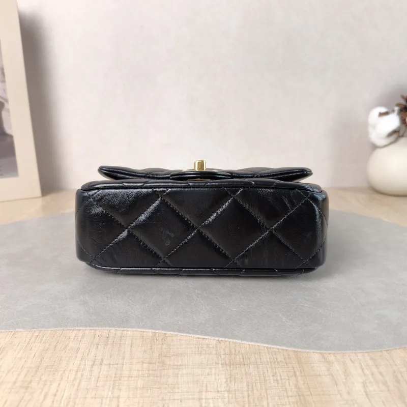 Chanel Crossbody Bag 24b Black Waxed Leather One Size 19 × 6 × 13 cm — cover view 5 of 5