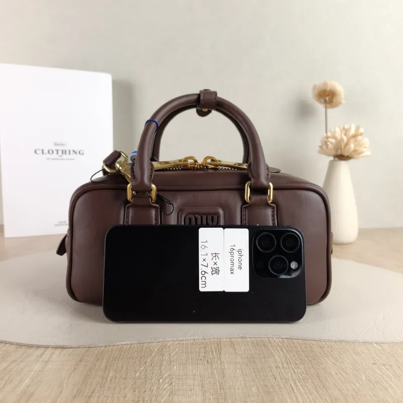 Miumiu Top Handle Bag Arcadie Collection Bowling Bag CC alfskin Medium 22 × 7.5 × 10.5 cm — cover view 5 of 5