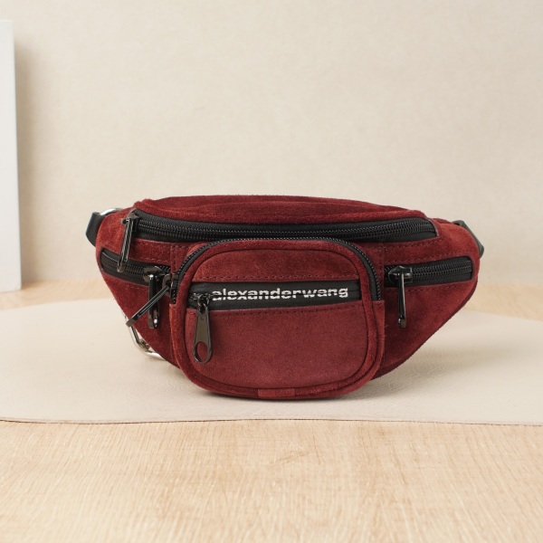 Alexander Wang Belt Bag Red Suede · 21.5 × 3 × 12 cm
