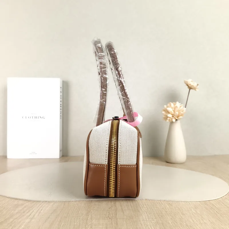 Miumiu Top Handle Bag Beau Brown Canvas · Calfskin Small 28 × 8 × 11.5 cm — detail view 1 of 11
