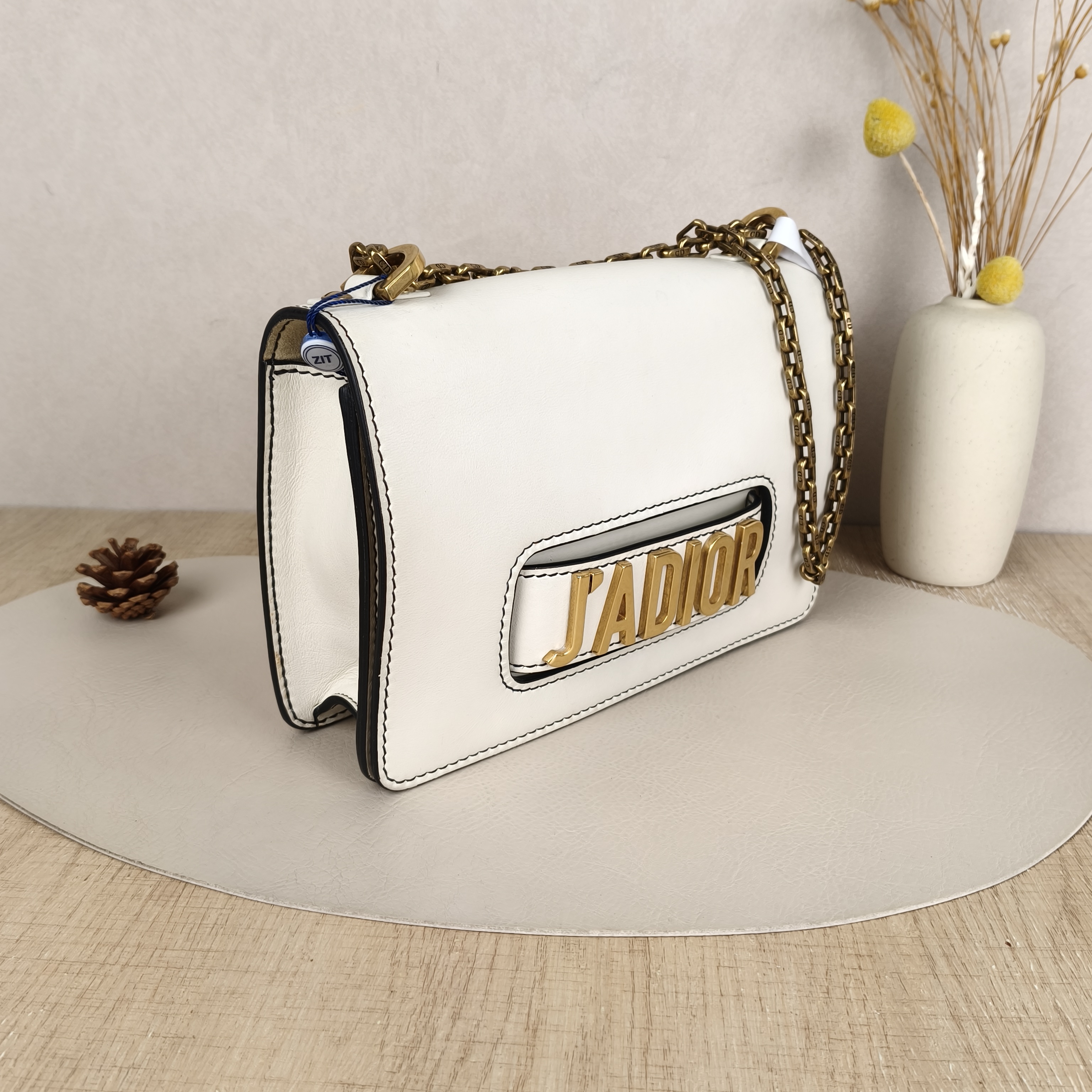 DIOR Crossbody Bag J'A White Calfskin One Size25 × 6 × 17 cm — cover view 5 of 8