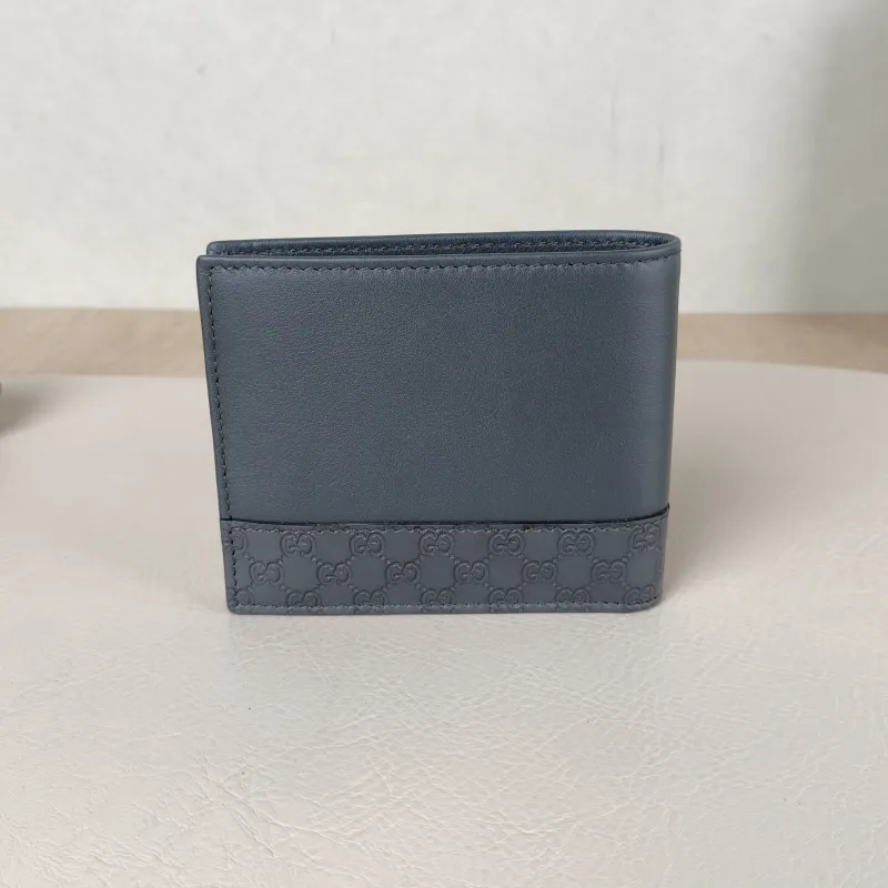 GUCCI Wallet Wallet Grey Calfskin One Size11 × 1 × 9 cm — cover view 3 of 6