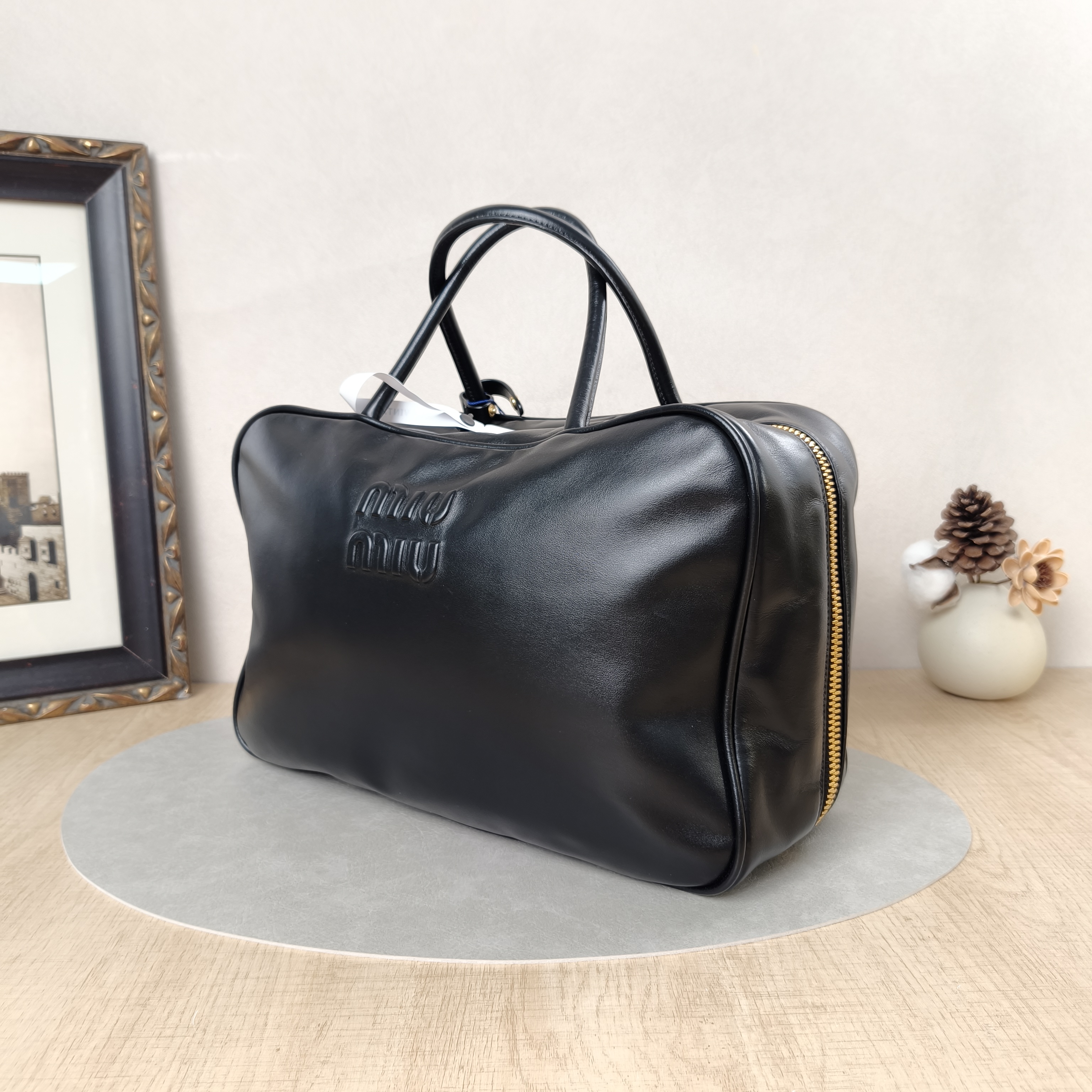 Miumiu Top Handle Bag Beau Black Calfskin Large34 × 10 × 23 cm — cover view 5 of 5