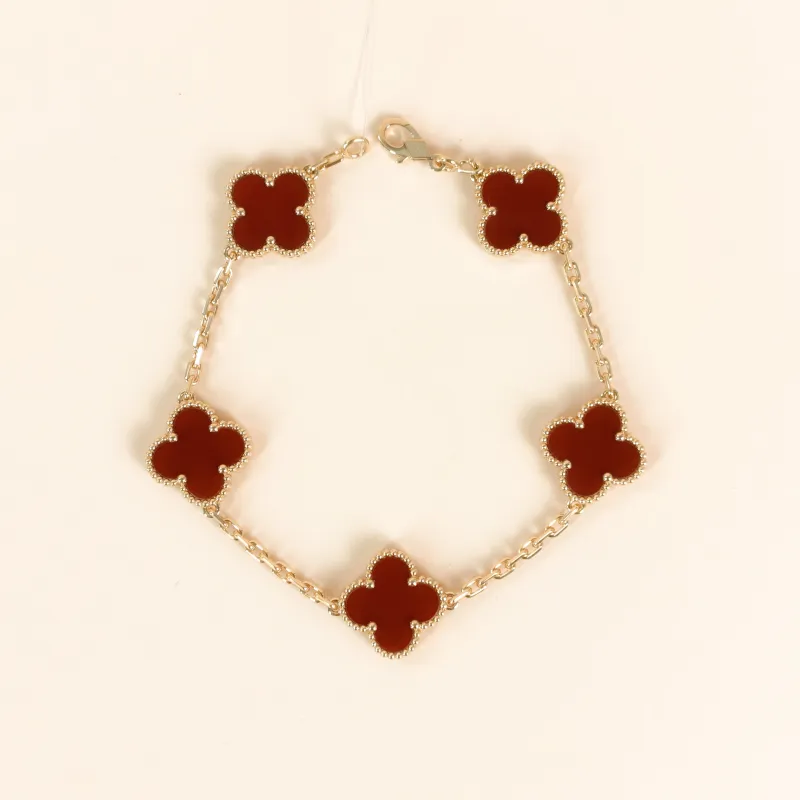 Van Cleef & Arpels Bracelet Alhambra Alhambra Collection Five-Motif Bracelet 18KY ellow Gold Vintage Small 19cm