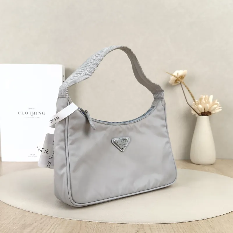 PRADA Shoulder Bag Re-Edition hobo Blue Nylon 22 × 6 × 17 cm — cover view 7 of 9