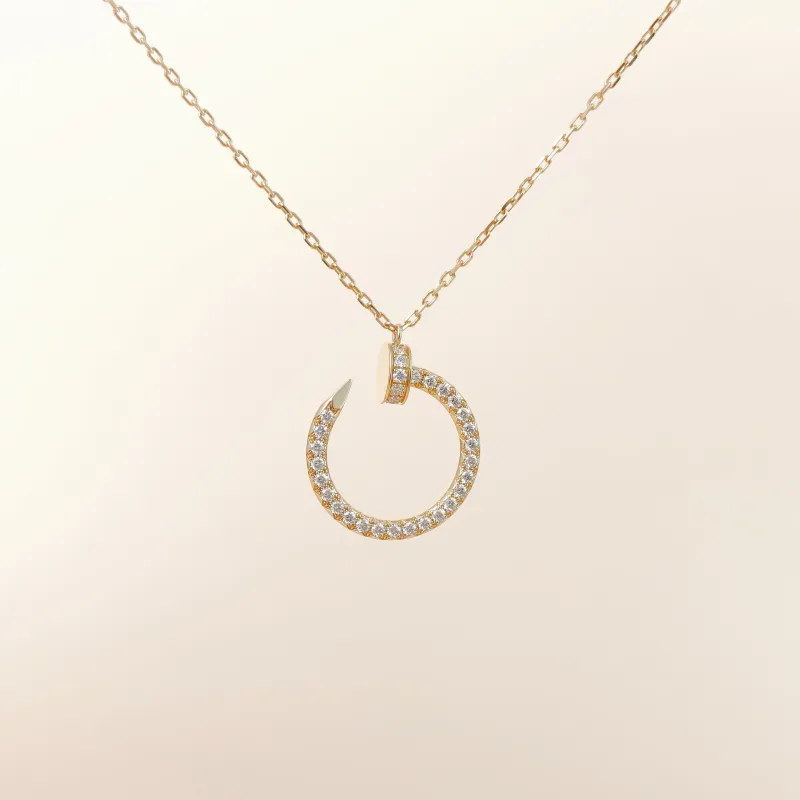 CARTIER Necklace Juste un Clou Pavé Diamond Necklace Yellow Gold 18KY ellow Gold Diamond One Size 40cm