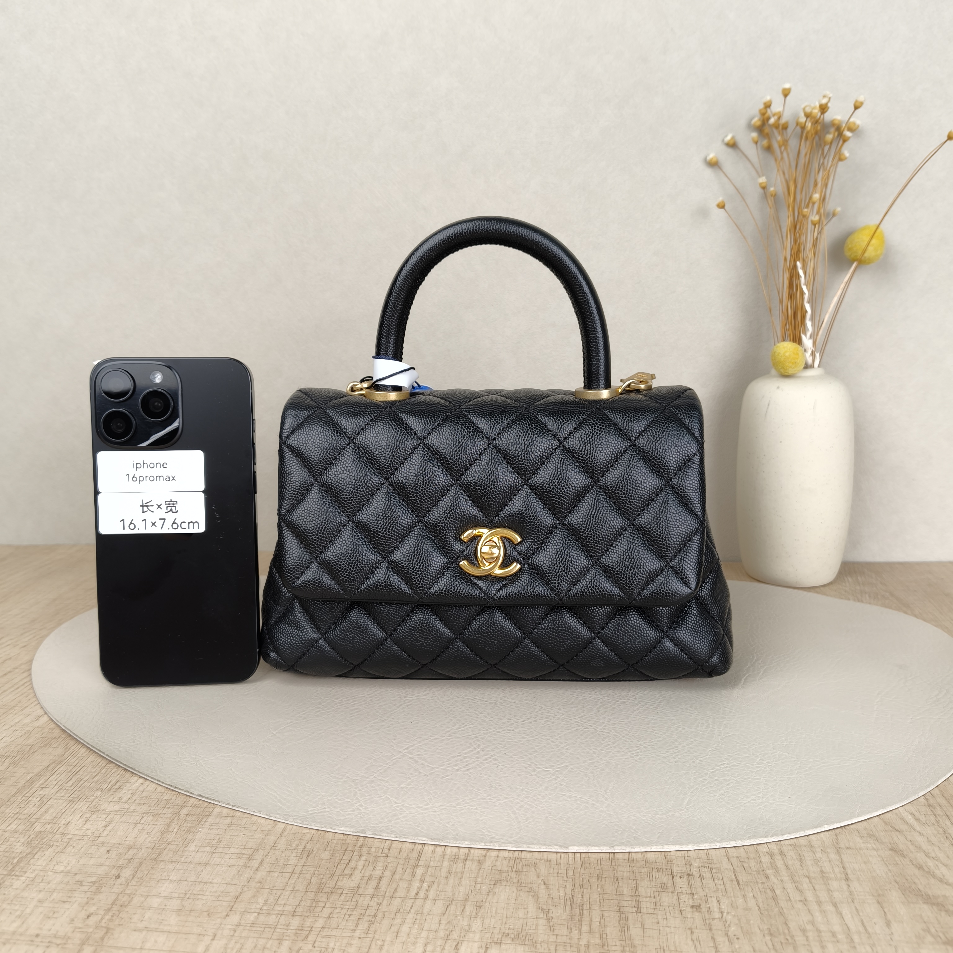 Chanel Top Handle Bag Coco HandleBlack Grained Calfskin Small24 × 10 × 14 cm — cover view 2 of 9