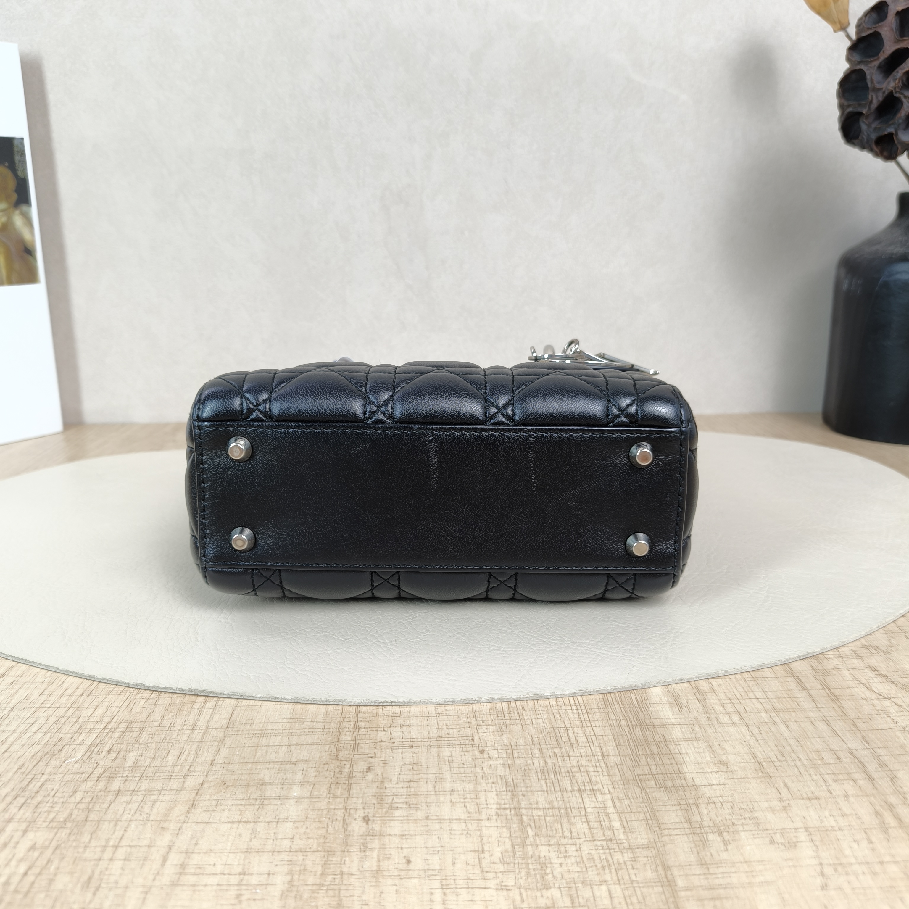 DIOR Crossbody Bag Lady Lady Dior Bag Black Lambskinmini17 × 7 × 15 cm — cover view 5 of 5