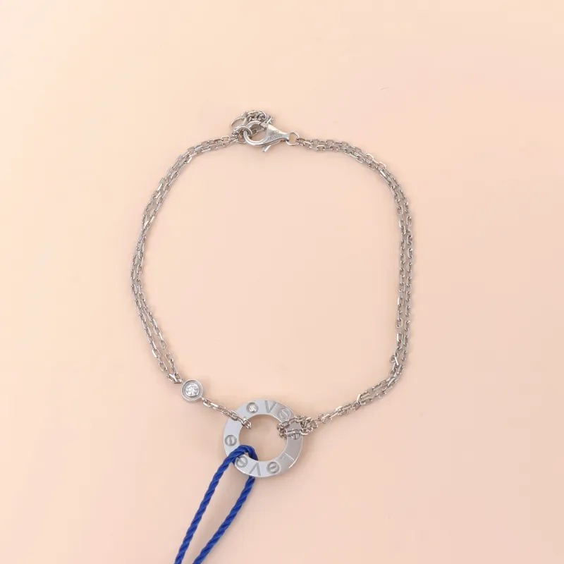 CARTIER Bracelet LOVE Collection Bracelet 2 Diamond White Gold 18KW hite Gold Diamond One Size18cm