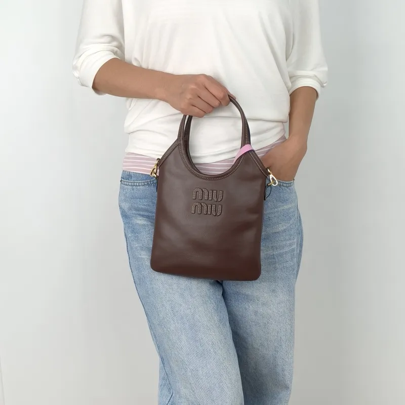 Miumiu Shoulder Bag IVY Tote Shopping Tote Calfskinmini20*24 — on-model view 3 of 3