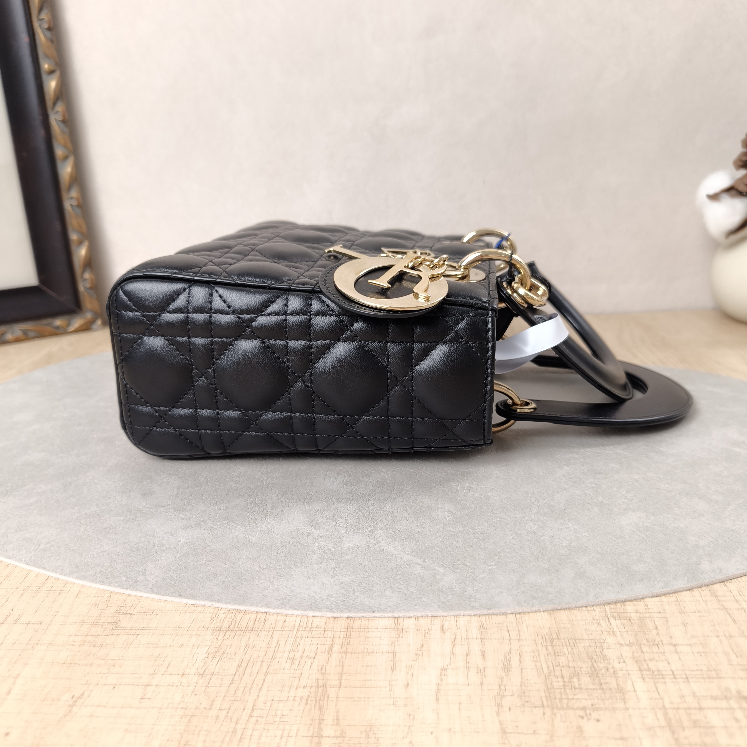 DIOR Top Handle Bag Lady Lady Dior Bag Black SL ambskin Small20 × 8 × 18 cm — cover view 8 of 10