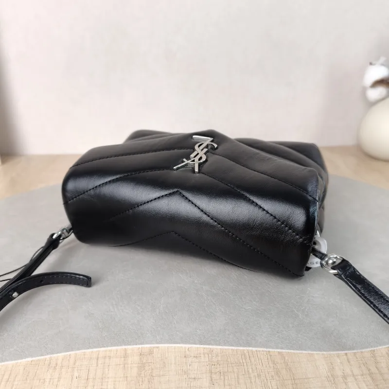 SAINT LAURENT Crossbody Bag LOULOU Black Calfskin Mini 20 × 7.5 × 14 cm — detail view 12 of 12