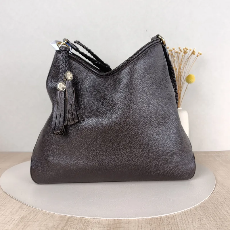 GUCCI Shoulder Baghobo Brown Calfskin One Size35 × 9 × 30 cm