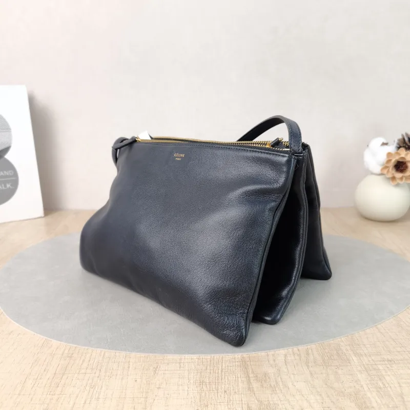 CELINE Crossbody Bag Trio Messenger Bag Black Lambskin Large25.5 × 5 × 17.5 cm — cover view 6 of 6