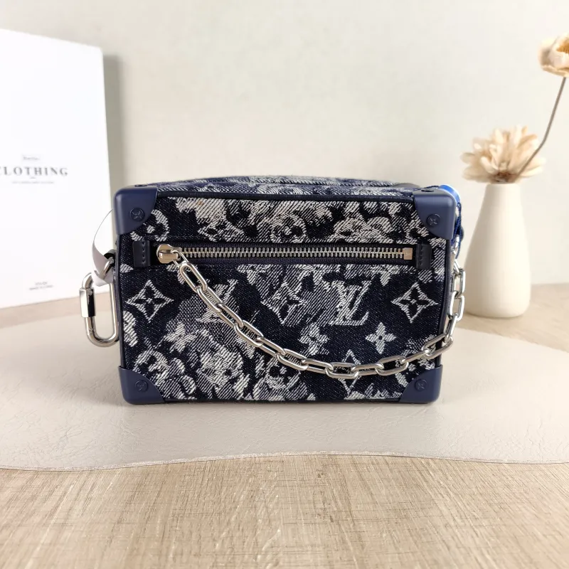 Louis Vuitton Crossbody Bag SOFT TRUNK Box Black PVC Mini 18.5 × 8 × 13 cm