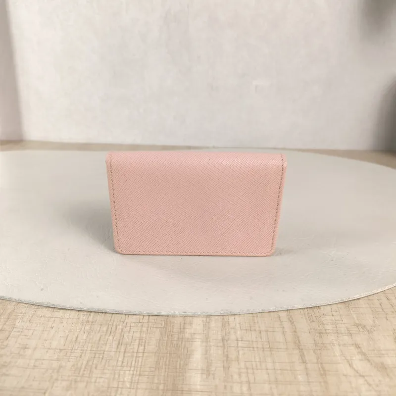 PRADA Wallet Cardholder Pink Calfskin 9.8 × 1.5 × 6.5 cm — cover view 5 of 5