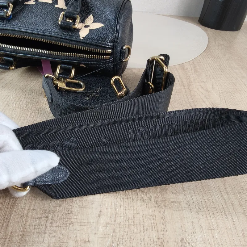 Louis Vuitton Crossbody Bag Papillon Black · White Monogram Empreinte Embossed Calfskin BB 20 × 10 × 10 cm — detail view 4 of 12