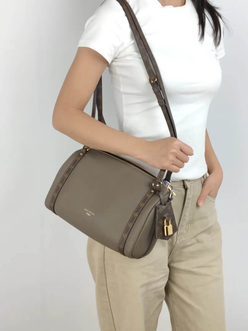 Louis Vuitton Shoulder Bag EXPRESS Shoulder Bag Grey Calfskin Small 26 × 13.5 × 17 cm — on-model view 3 of 3