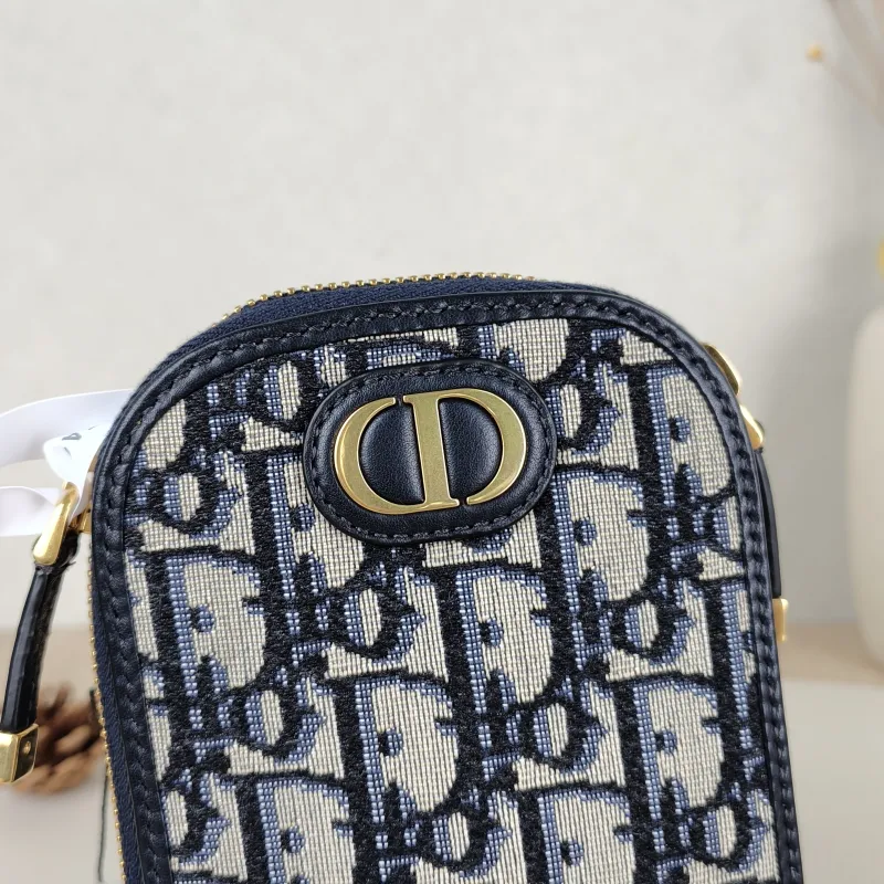 DIOR Top Handle Bag Blue Canvas One Size 10.5 × 2.5 × 18 cm — detail view 7 of 10