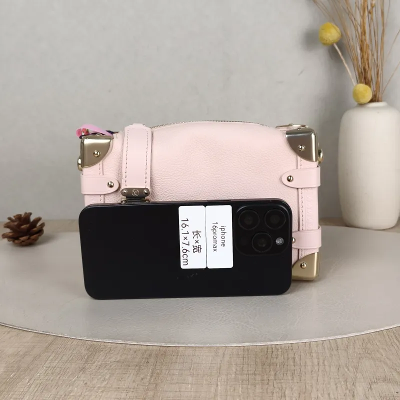 Louis Vuitton Crossbody Bag Side Trunk Box Pink Calfskin Small 18 × 8 × 12.5 cm — cover view 3 of 5