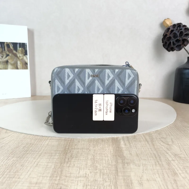 DIOR Shoulder Bag Messenger Bag Shoulder Bag Grey PVC One Size17 × 5 × 12.5 cm — cover view 5 of 5