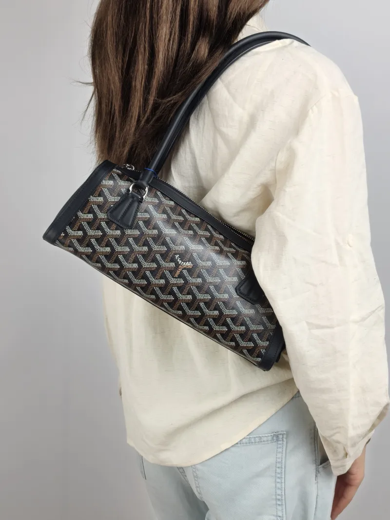 GOYARD Shoulder Bag bonbonniere Collection Black PVC One Size 30 × 10.5 × 12 cm — on-model view 2 of 2