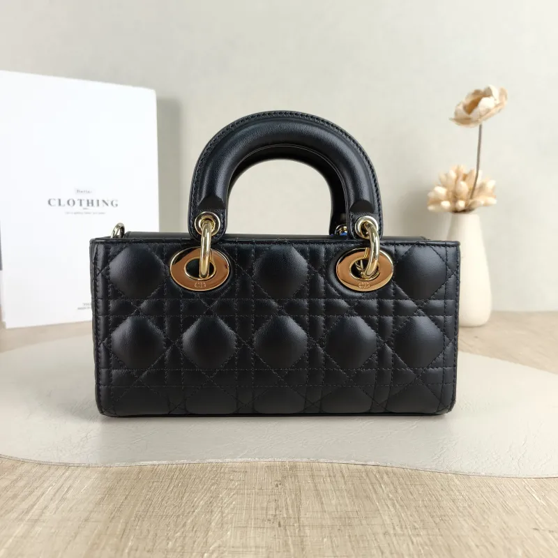 DIOR Top Handle Bag Lady D-Joy Black Lambskin Small 22 × 6 × 11 cm — cover view 4 of 6